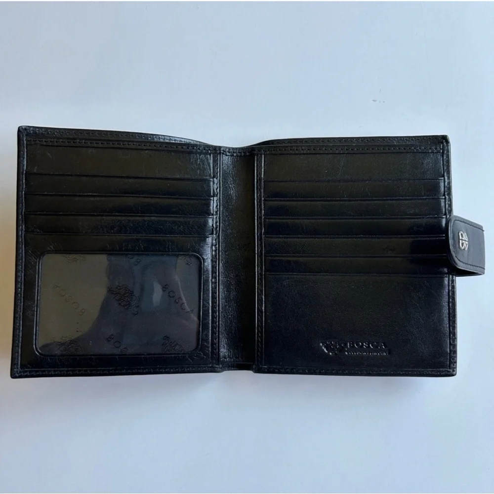 Bosca Men’s Black Leather Key & Card Holder